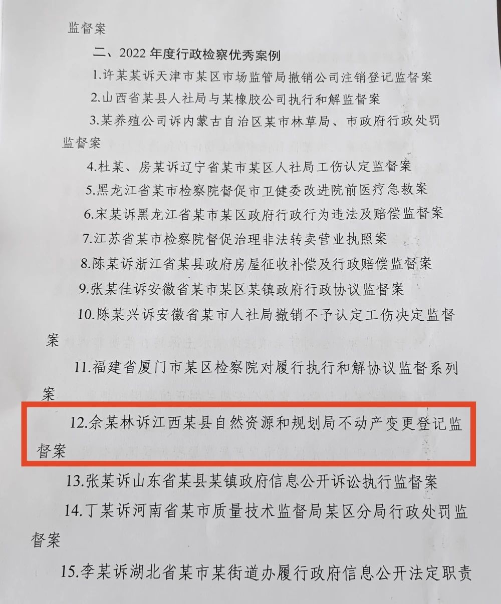 关于“2022 年度十大行政检察典型案例”评选结果的通报